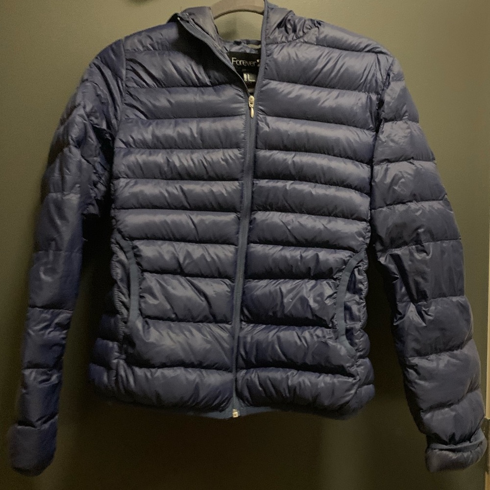 Navy Blue Puffer Jacket